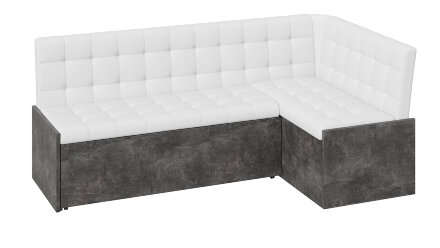 Кухонный уголок со спальным местом Форест, Ателье темный/Кожзам белый 